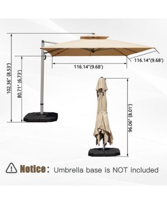 10 ft. Square Cantilever Umbrella with Center Pole (Base Not Included)