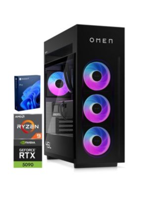 Omen MAX Tower Desktop AMD Ryzen 9 64GB RAM NVIDIA GeForce RTX 5090 2TB + 2TB SSD Storage Windows 11 Pro
