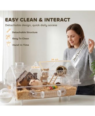 8 in 1 Hamster Cage with Accessories, 21.5" x 11.8" x 12.6"