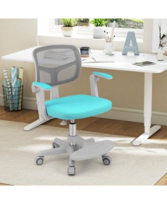 Kids Desk Chair with Adjustable Height Armrest and Footrest