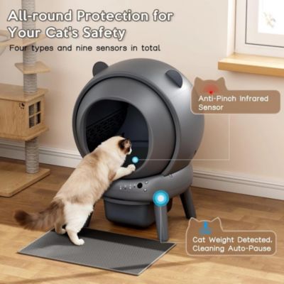 Dual color self cleaning litter box with large capacity, APP control