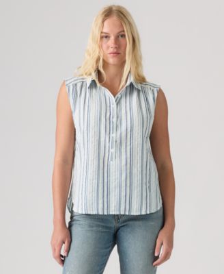 Women's Point Collar Relaxed-Fit Top