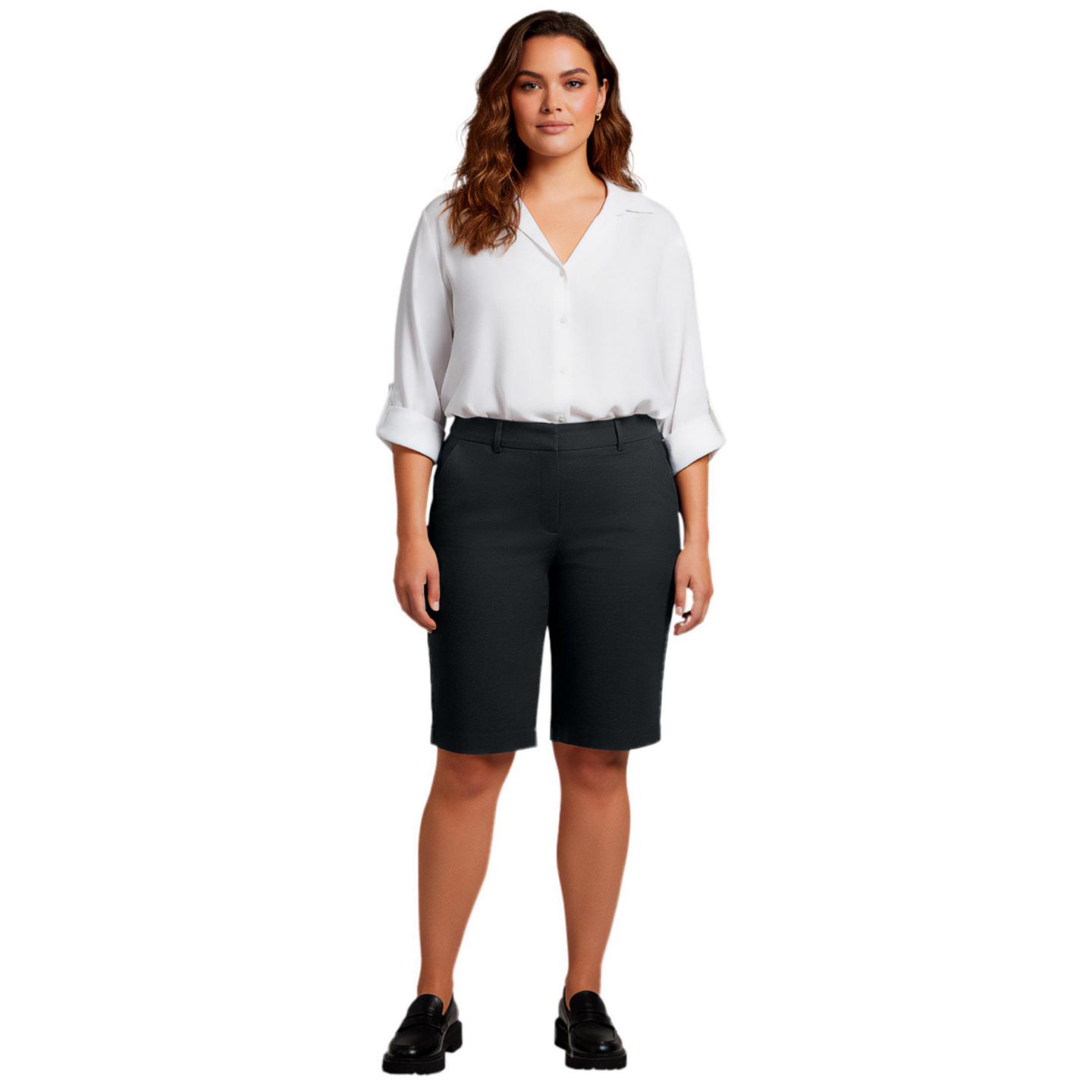 Женские шорты AVENUE Super-Stretch Pull-On Short, цвет: Чёрный — фото 1