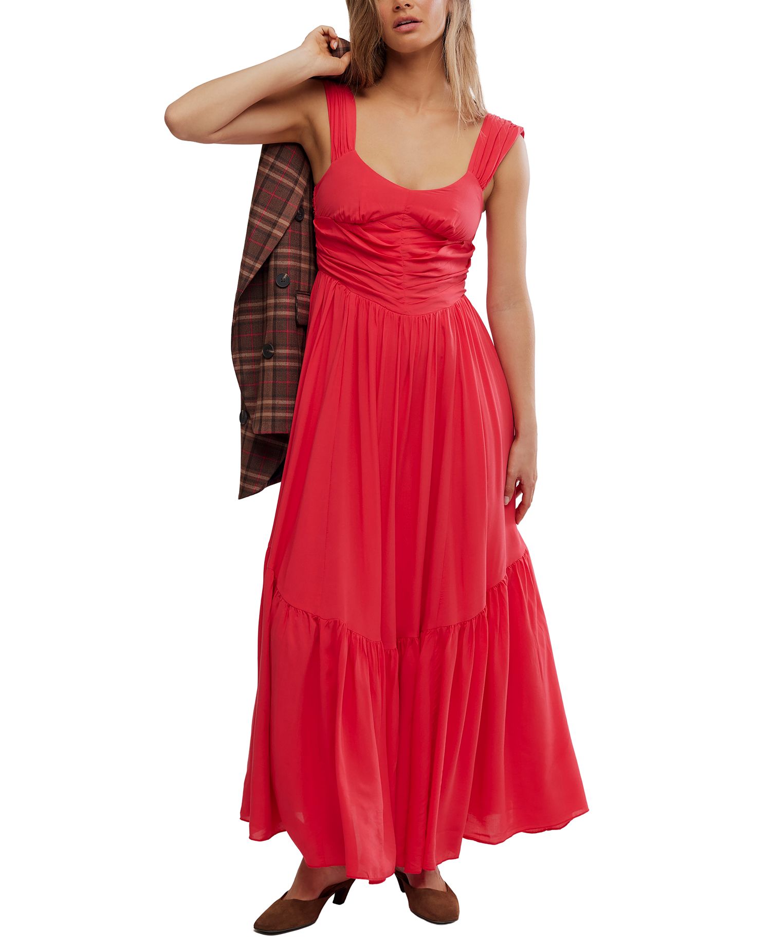 Free People Women's Sasha Sweetheart Viscose Maxi Solid Dress