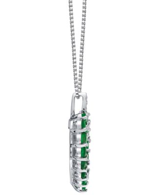 Emerald (1-3/8 ct. t.w.) & Diamond Accent Heart Pendant Necklace in Sterling Silver