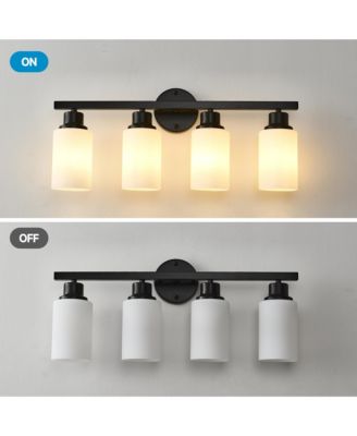 4-Light Matte Wall Lamps with Glass Shades (No Bulbs) Sconce Lighting for Bedroom Living Room