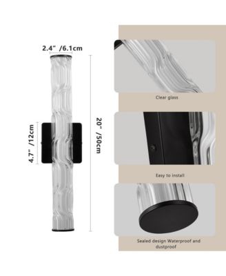 19.7'' Bathroom Wall Sconce Set of 2, Modern Single Sconce Wall Lighting, Upgrated K9 Crystal Bronze Wall Light, Bedroom Vanity Sconce