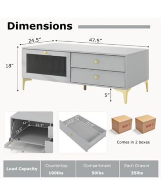 TV Stand with Storage Compartments and Drawers for 55 in TVs