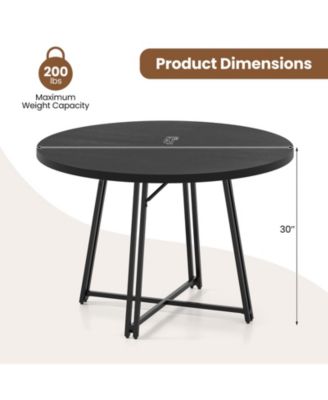 47 in Round Dining Table for Four to Six with Cross Base
