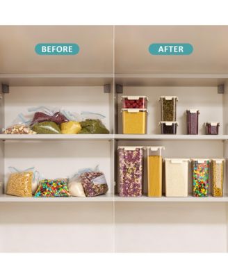 2 Pack Airtight Food Storage Containers – Clear Stackable Canister for Pantry, Rice, Pasta, Cereal and Snacks