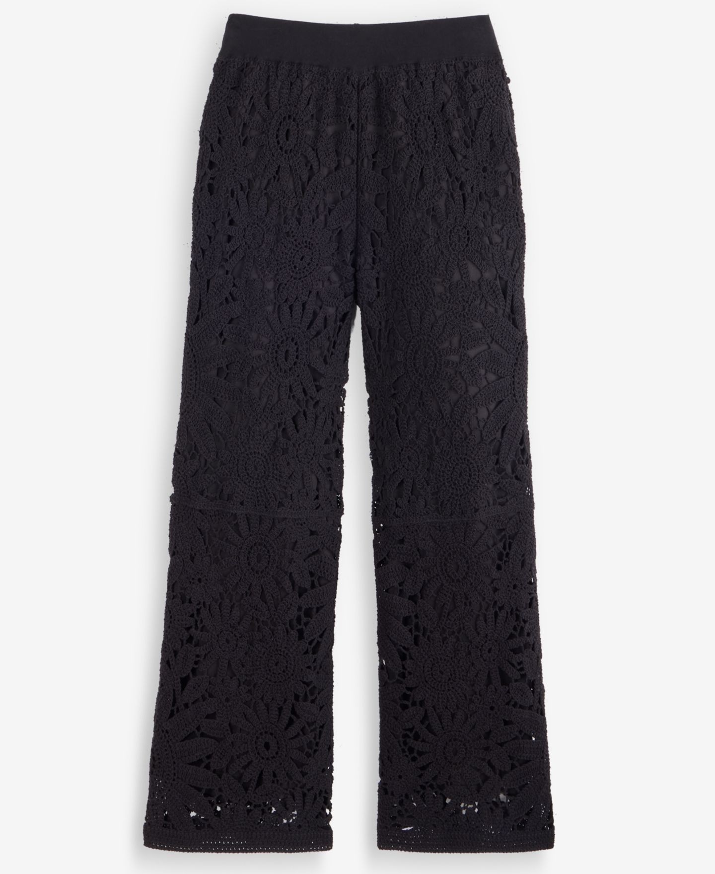 Женские брюки I.N.C. International Concepts Cotton Crochet Wide-Leg, цвет: Глубокий чёрный — фото 6
