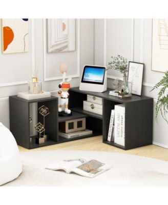 Adjustable TV Stand Set with Storage Cubes for 55 in TVs