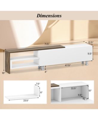 Farmhouse TV Stand for TVs up to 80 in with Cabinets