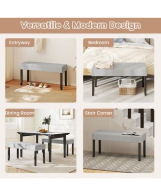 Upholstered Entryway Bench with Padded Seat for Bedroom
