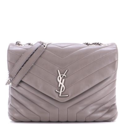 Large Loulou Shoulder Bag Matelasse Chevron Leather