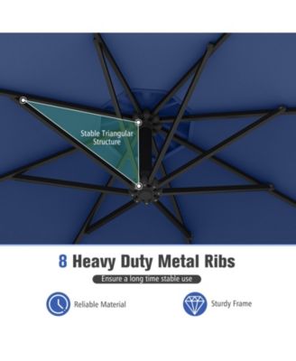 10 ft Offset Hanging Umbrella with Base and Tilt Function