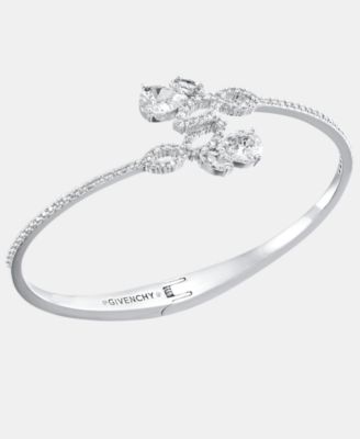 Cubic Zirconia Bypass Bangle Bracelet