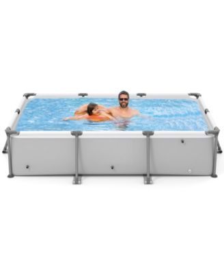 Above Ground Family Swimming Pool with Metal Frame 10 ft