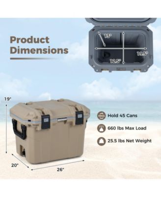 Ultra Light Hard Cooler 53 Quart Injection Molded Ice Chest