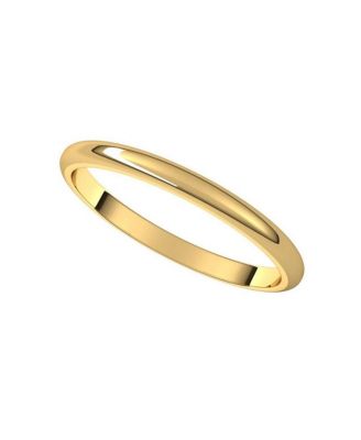 Solid 18k Yellow Gold 2mm Half Round Wedding Band Ring