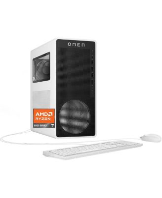 OMEN 16L TG03-0030 Gaming Desktop Computer, AMD Ryzen 7 8700G 4.2GHz, 32GB RAM, 1TB SSD, NVIDIA GeForce RTX 5060 Ti 16GB, Windows 11 Home, Snow