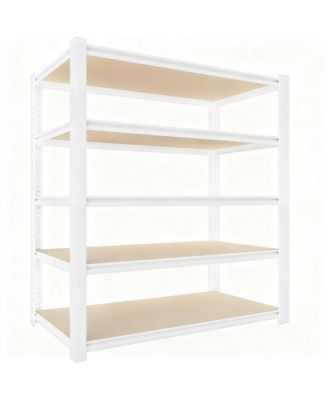 Adjustable 5-Tier Metal Connector Shelving - Heavy Duty, Boltless, for Kitchen, Pantry, Garage