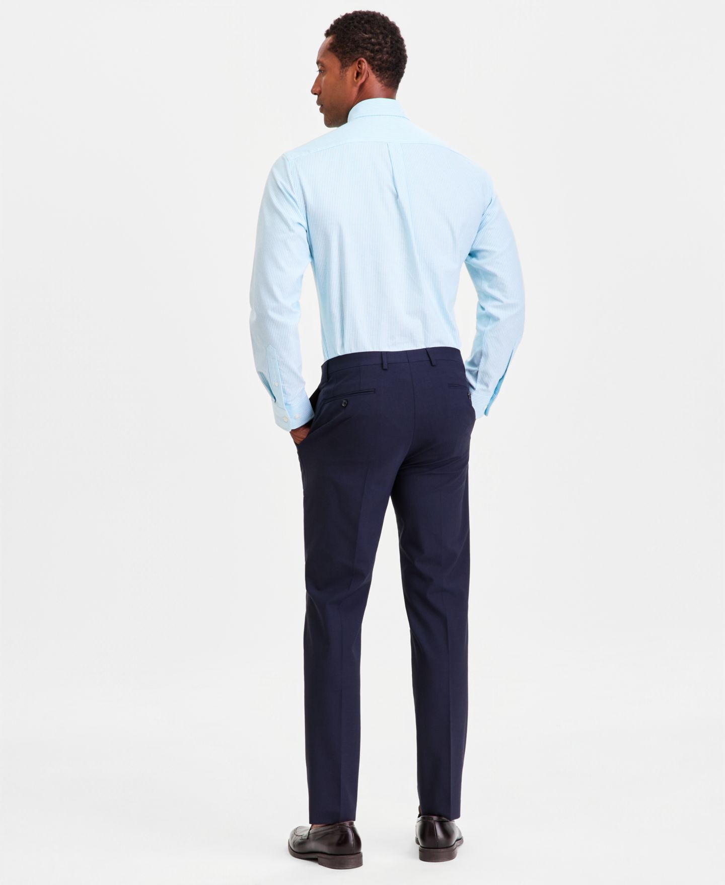 Мужская рубашка Club Room Core Plus Oxford Shirt & Anchor Tie, цвет: Изумрудный — фото 2