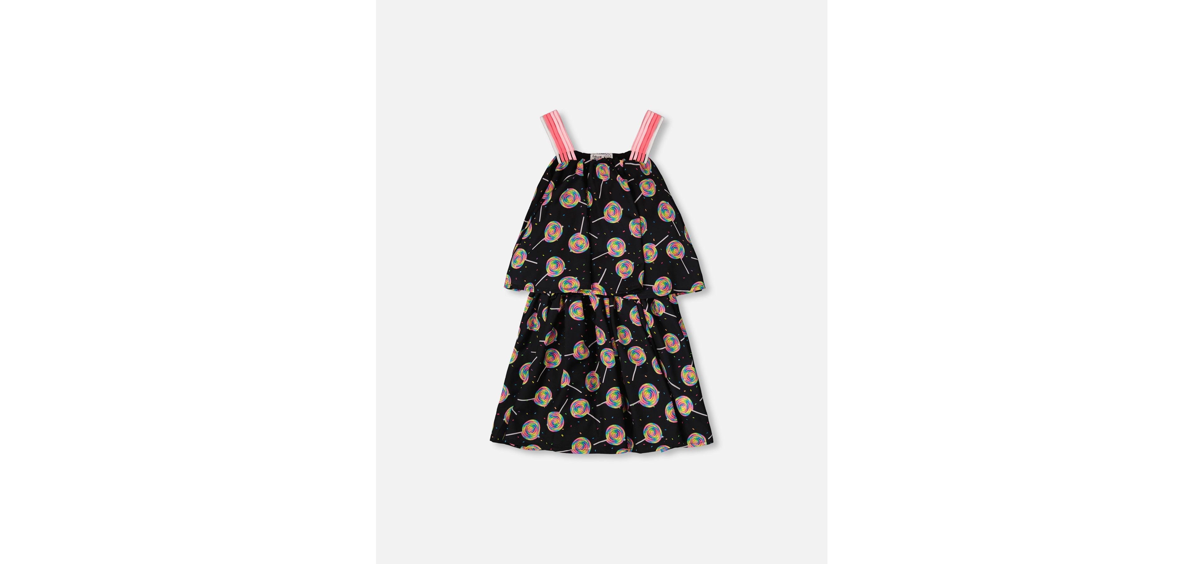 Deux par Deux Girls Woven Dress Lollipop Print