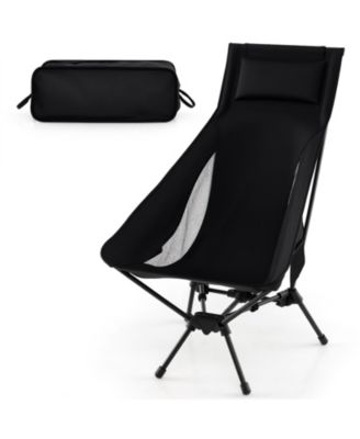 High Back Portable Camping Chair with Carry Bag and Pillow