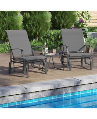 Outdoor Glider Chairs Set of Two with Ergonomic Seating