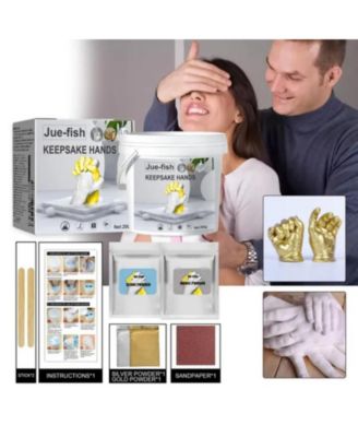 DIY 3D Hand Casting Kit with Seaweed Extract, Keepsake Mold Set for Couples and Kids, Ideal for Anniversary, Valentine's Day and Home Decor