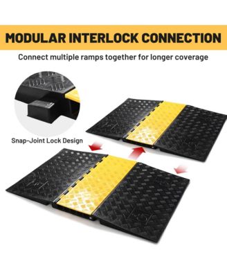 Rubber Cable Protector Ramp 5 Channel Heavy Duty ADA Compliant Driveway Road Hump Wire Cord Cover