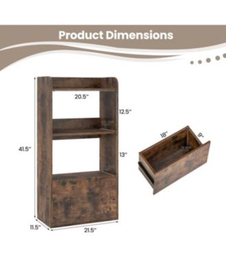 3 Tier Freestanding Bookshelf with Open Shelves for Storage