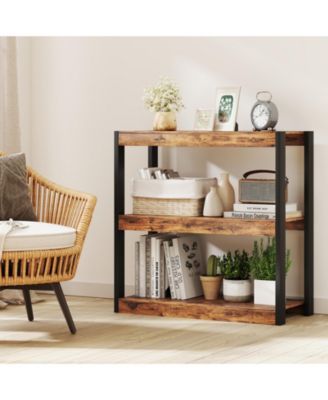 3 Tier Wooden Bookcase Display Shelf with Dual Anti Tip Kits