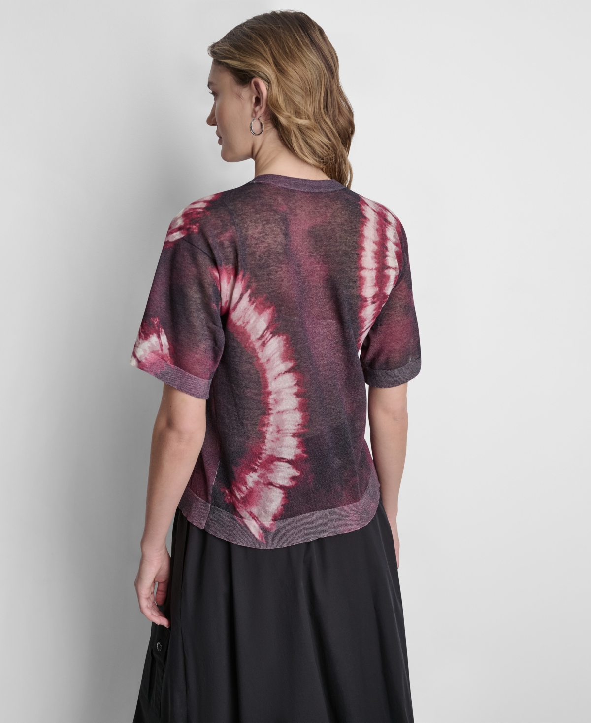 Dkny Women's Printed Short-Sleeve Sweater