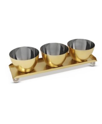 Bowl Relish Dish on Tray, Set of 4