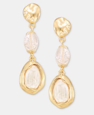 Stone Linear Drop Earrings
