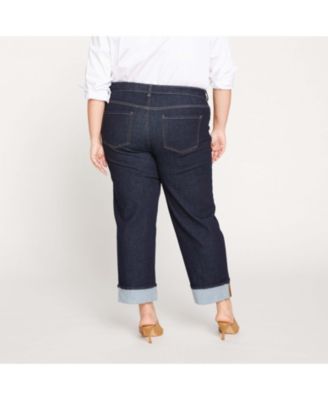 Women's Plus size Stevie High Rise Cuffed Straight Leg Jeans
