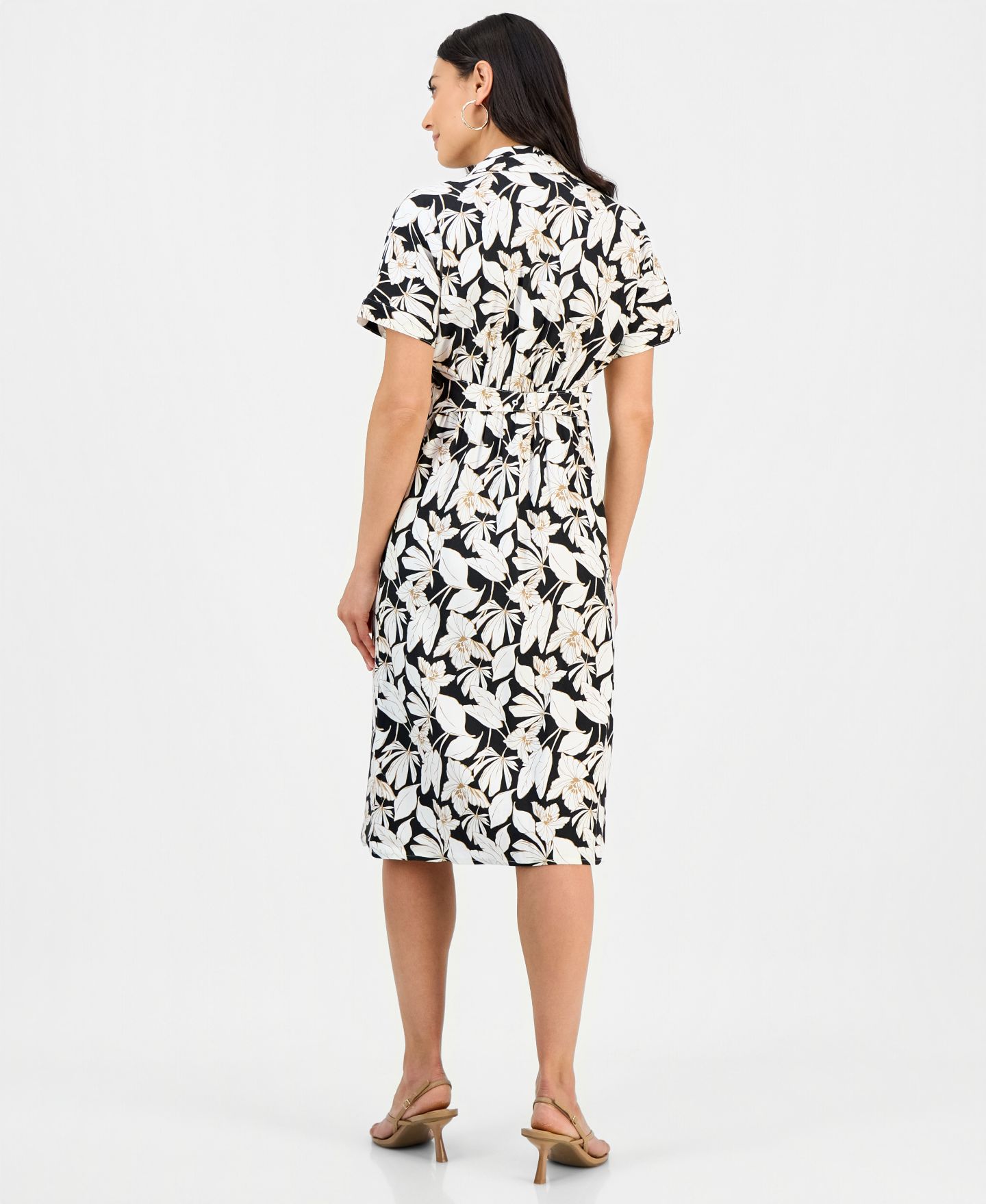 Женское платье I.N.C. International Concepts Petite Linen Buckle-Back Shirt-dress, цвет: Чёрный — фото 3