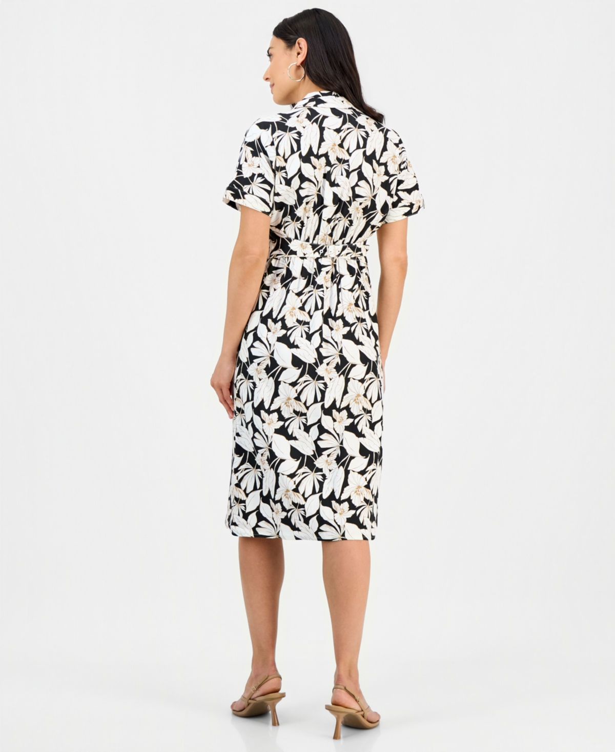 I.n.c. International Concepts Petite Linen Buckle-Back Shirtdress, Macy's Exclusive