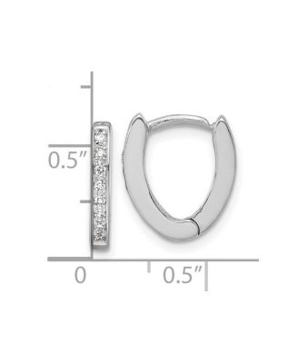 18k Yellow or White Gold 0.16cttw Diamond Wishbone Hoop Earrings -15x12mm .16 dwt