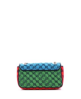 Small GG Marmont Flap Bag Diagonal Quilted GG Canvas with Leather