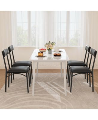 Set of 4 Modern Upholstered Dining Chairs, Ergonomic High Back, Steel Legs, Comfortable Seat, 140kg Capacity, for Kitchen