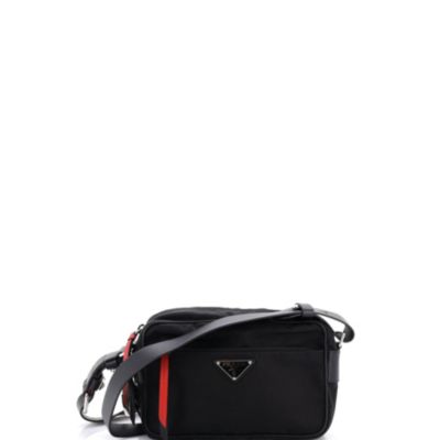 Small New Vela Shoulder Bag Tessuto with Studded Leather