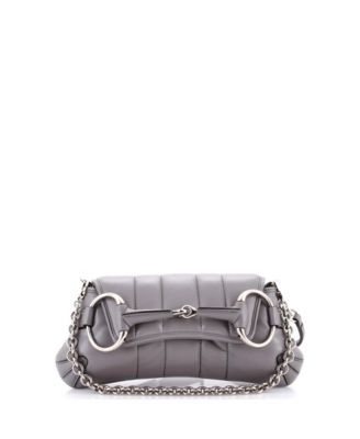 Small Horsebit Chain Shoulder Bag Vertical Quilted Leather