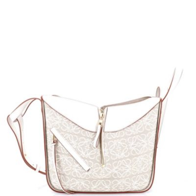 Small Hammock Bag Leather and Anagram Jacquard