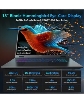 ZERO 18 18" Traditional Laptop Intel Core Ultra 9 32GB RAM NVIDIA GeForce RTX 5070 Ti 1TB SSD Storage Windows 11 Pro 240Hz