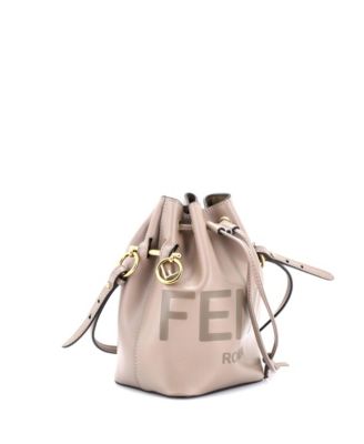 Mini Logo Mon Tresor Bucket Bag Leather