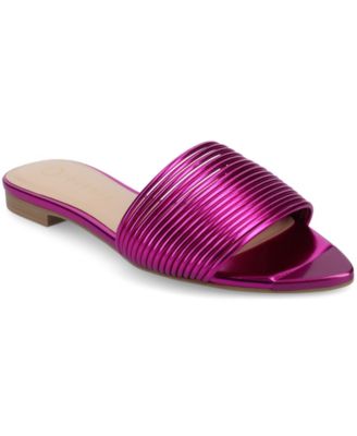 Women's Feather Pointed Toe Slide Flat Sandals