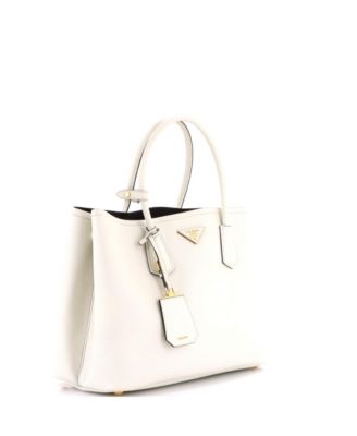 Medium Cuir Double Tote Saffiano Leather